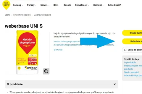 Kalkulator zużycia kleju do siatki na m2. Opis produktu weberbase UNI S, kleju do styropianu białego i grafitowego.